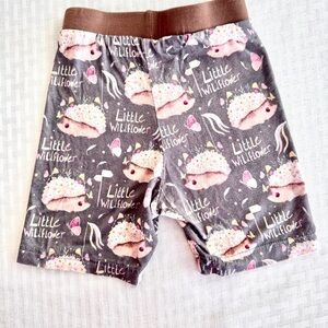 Little Wildflower Bamboo Toddler Shorts 2T Hedgehog Print Soft Stretch